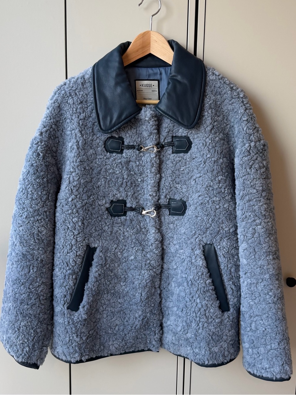 Blue Shearling Toggle Jacket